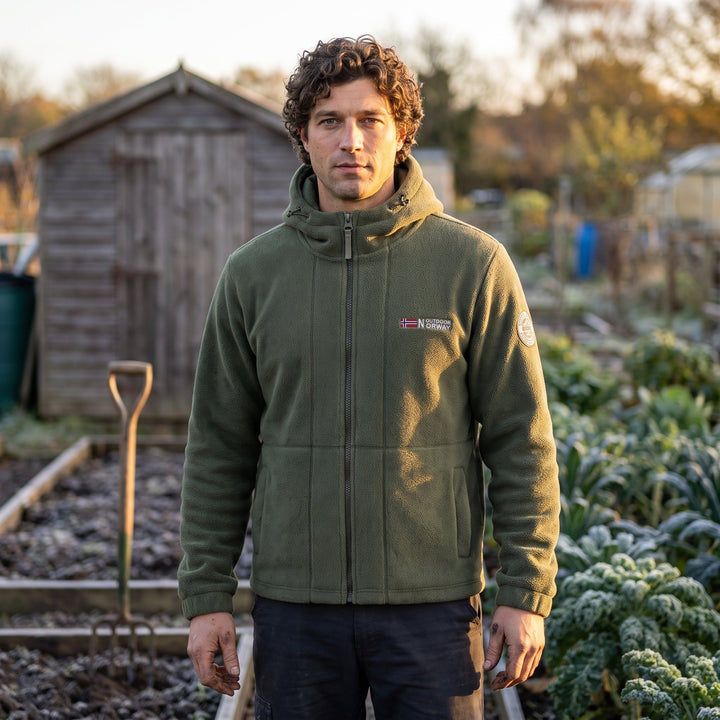 Polaire Homme Coupe-Vent à Capuche Poches Zippées