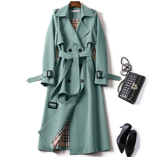 Trench Imperméable Ceinturé Femme