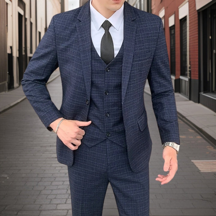 Costume Invité De Mariage 3 Pièces Classique À Motif Quadrillé Pour Homme | Tenue De Cérémonie