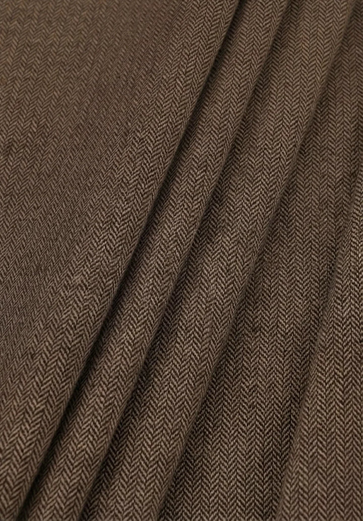 Costume Trois Pièces Homme Coupe Slim en Chevrons avec Col Notch et Poche Poitrine