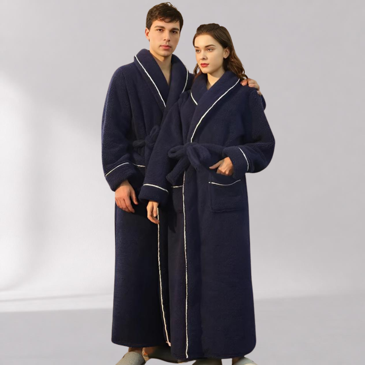 Peignoir Sherpa Unisexe – Col Châle et Ceinture