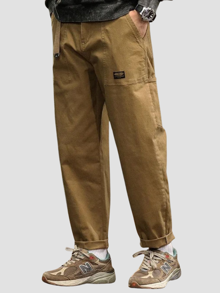 Pantalon Cargo Homme en Coton – Coupe Droite Décontractée