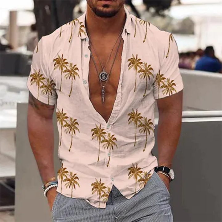 Hommes Chemise D'été À Manches Courtes | Bouton En Bas
