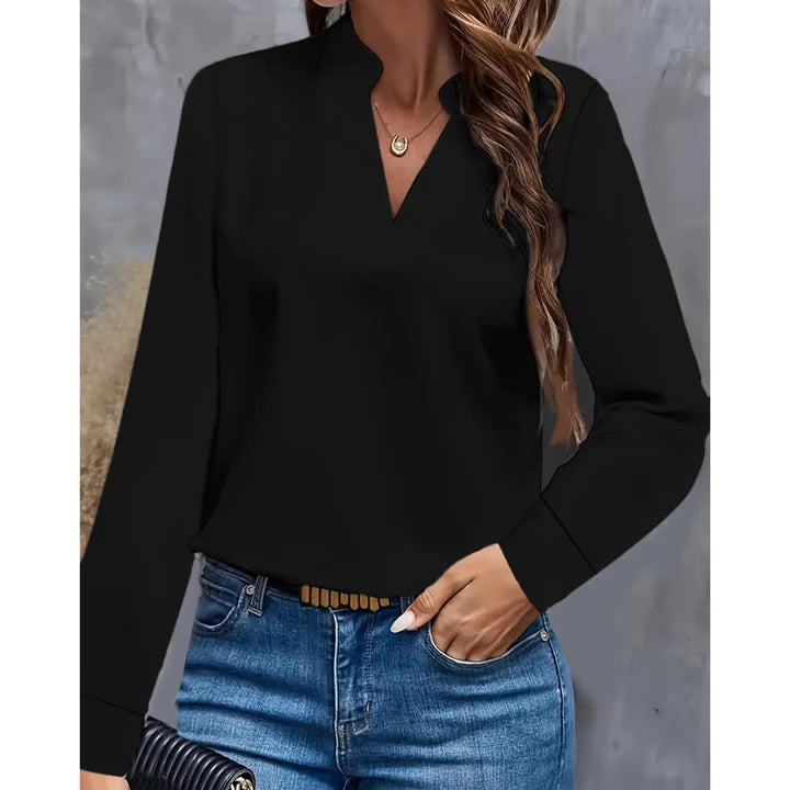 Femme Col V Chemisier Manches Longues | Confortable