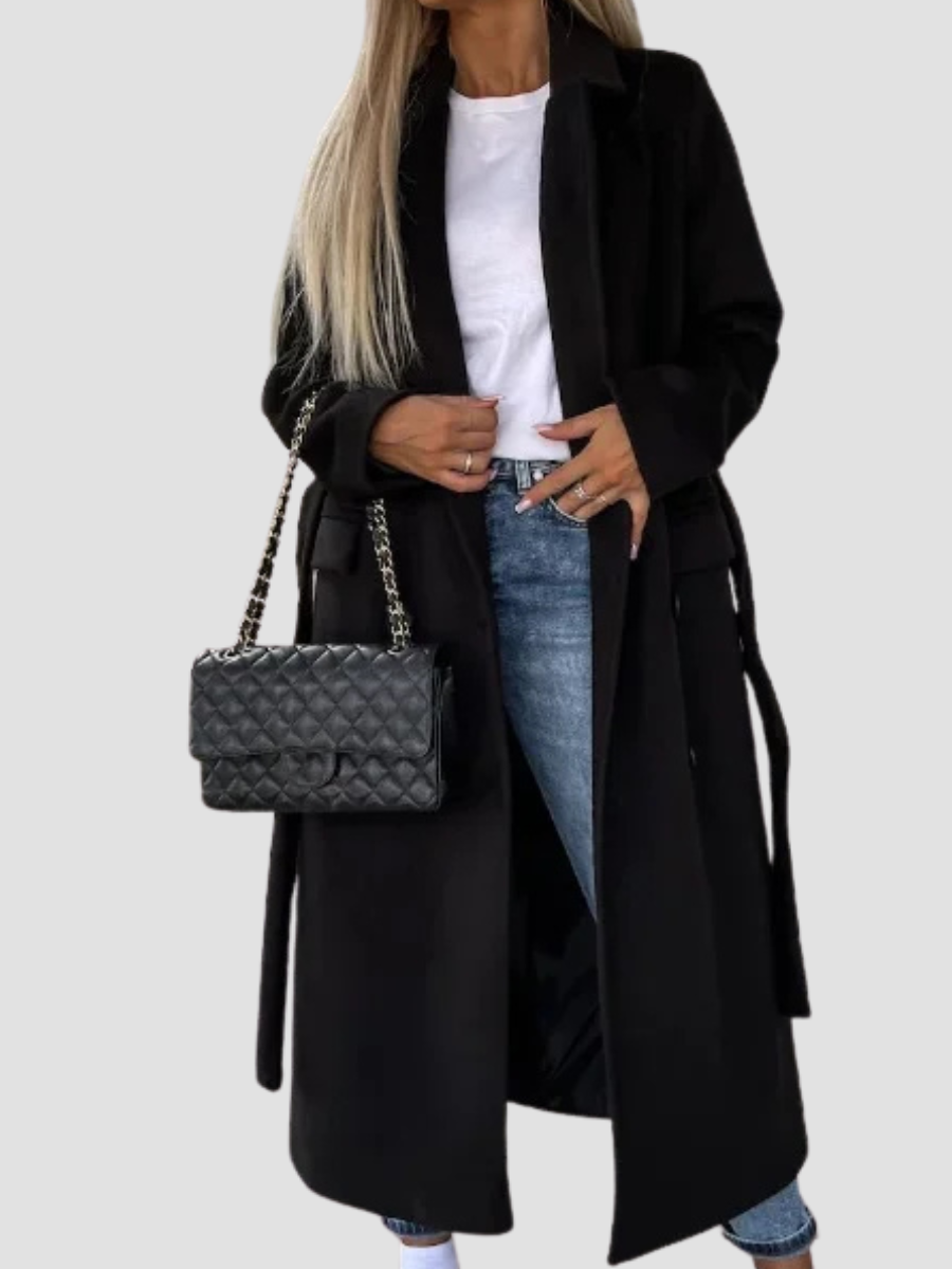 Manteau Croisé à Revers Femme