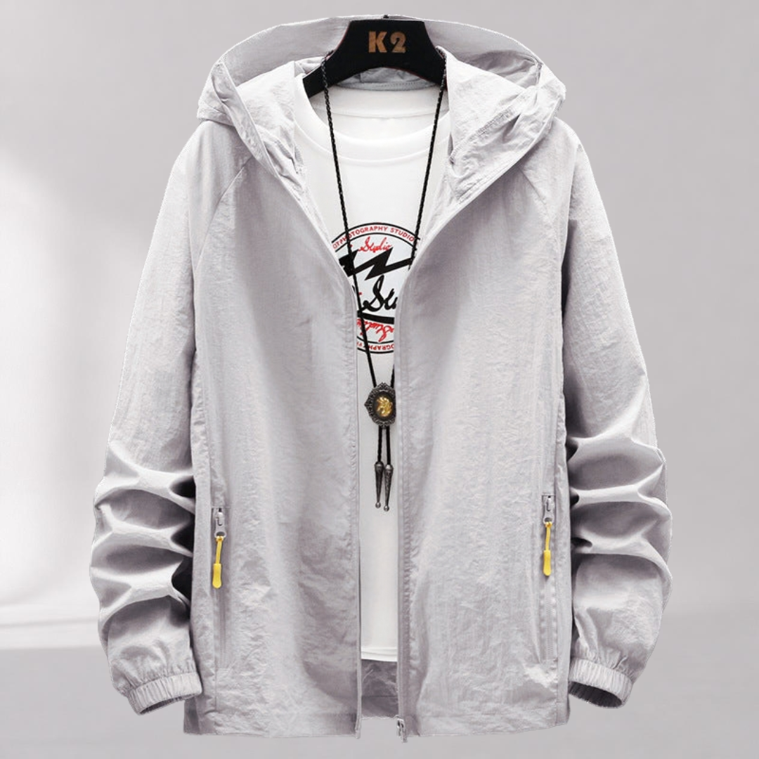 Veste Coupe-Vent à Capuche Homme – Capuche Réglable & Poches Zippées