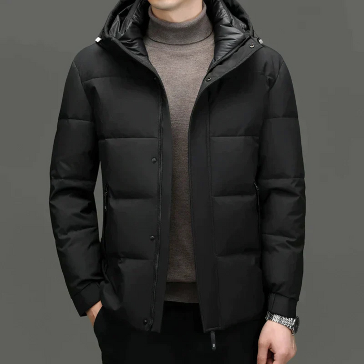 Maxwell | Veste Polaire D'Hiver Pour Homme | Capuche | Blanc | Noir