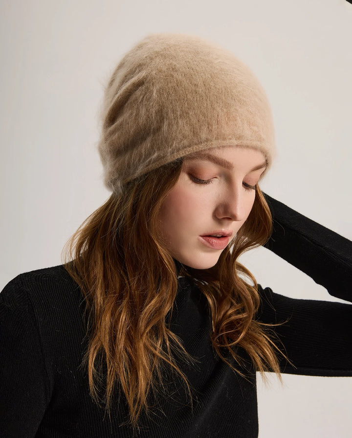 Bonnet de Ski Femme en Cachemire Brossé –  à Revers