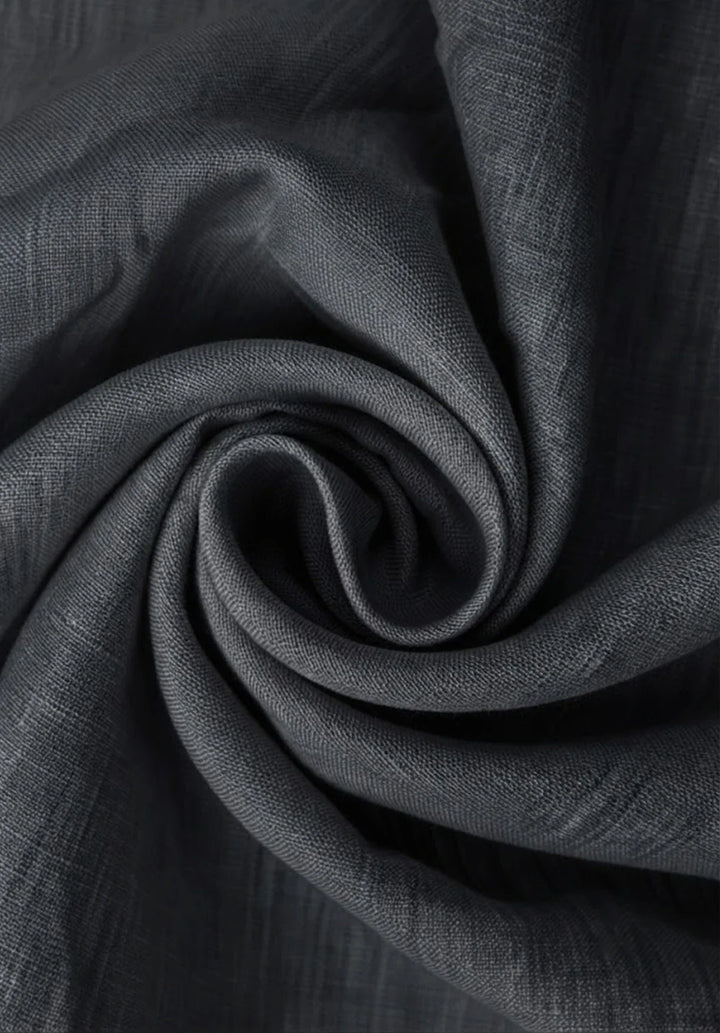 Heren regular-fit driedelig linnen pak met notch-revers en een vijfknoops gilet