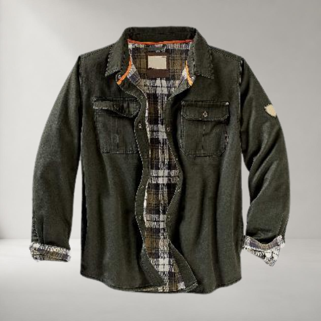 Veste Trucker Homme en Tissu Ciré – Résistante à l’Eau et au Vent