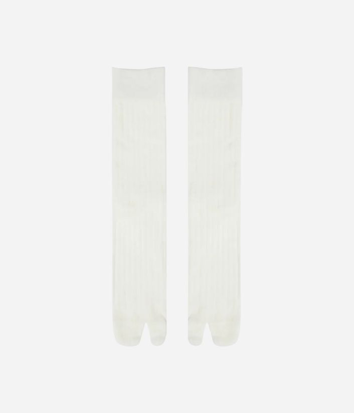 Women's Long Tabi Split-Toe Socks with Ribbed Texture, Knee-High