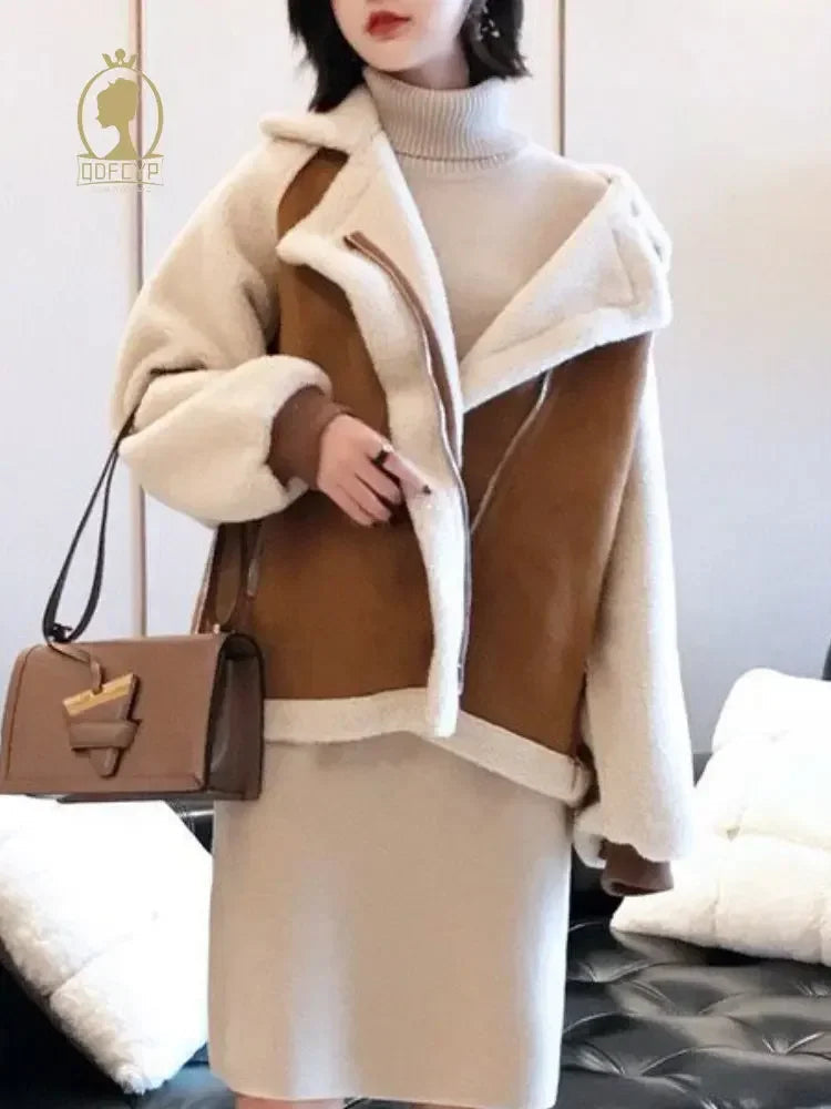 Manteau Hiver Femme Oversize Doublé Moumoute