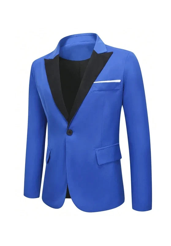 Costume Trois Pièces Homme Coupe Classique avec Col Contrastant et Gilet Croisé