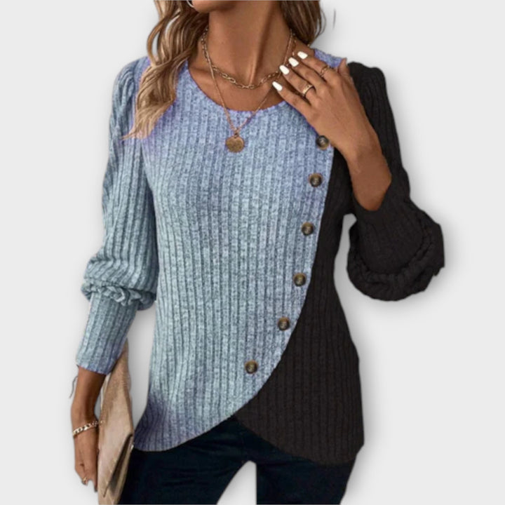 Pull Color Block Noir et Lilas