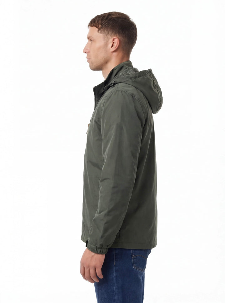 Coupe-Vent Homme Imperméable à Capuche Poche Poitrine