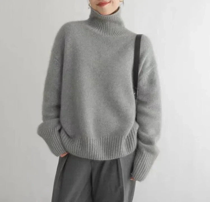 Lisette | Pull Col Roulé Intemporel en Cachemire