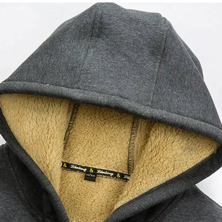 Veste à Capuche Doublée Sherpa et Zippée pour Homme