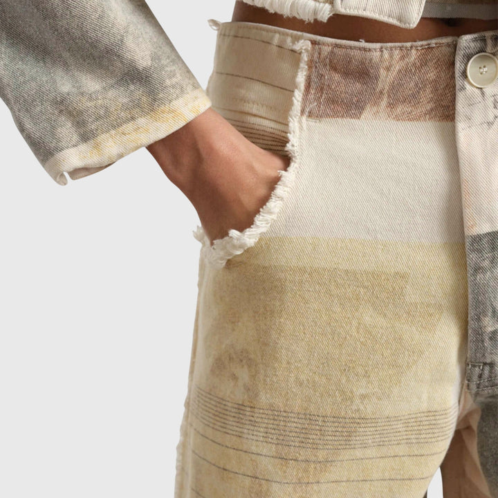 Damesjeans – hoge taille met onafgewerkte zoom