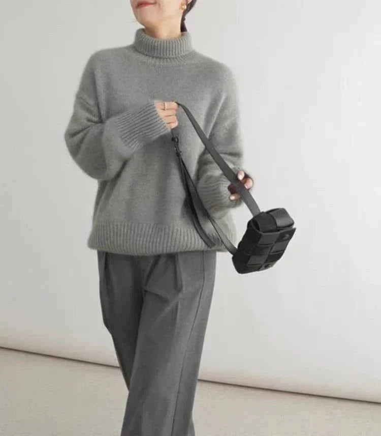 Lisette | Pull Col Roulé Intemporel en Cachemire