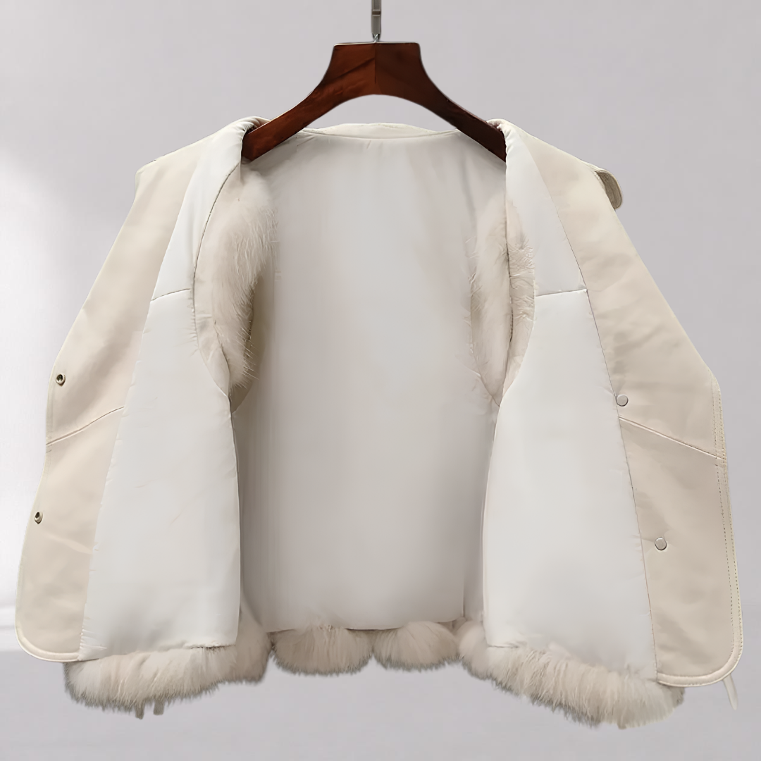 Gilet Élégant Ceinturé en Fausse Fourrure