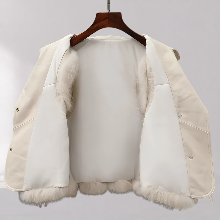 Gilet Élégant Ceinturé en Fausse Fourrure