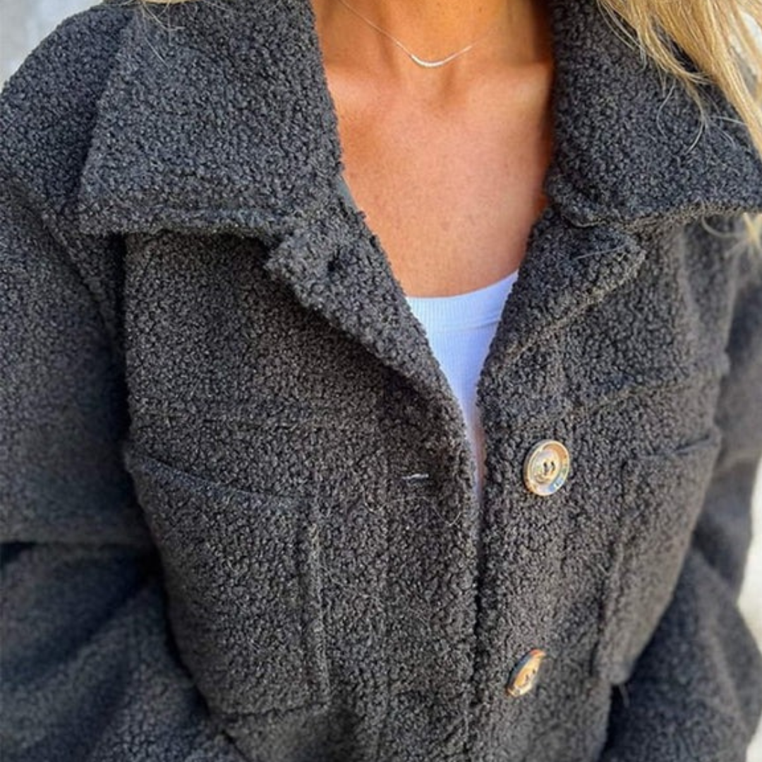 Veste Courte Décontractée à Revers
