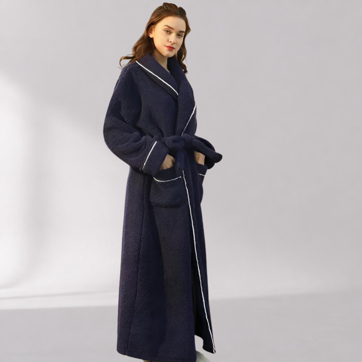 Peignoir Sherpa Unisexe – Col Châle et Ceinture