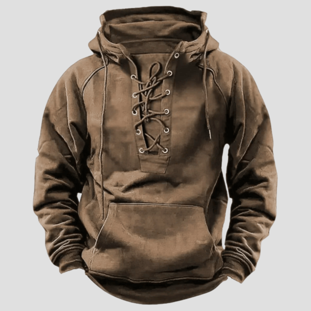 Men's Heavyweight Cotton Hoodie with Drawstrings and Kangaroo Pocket