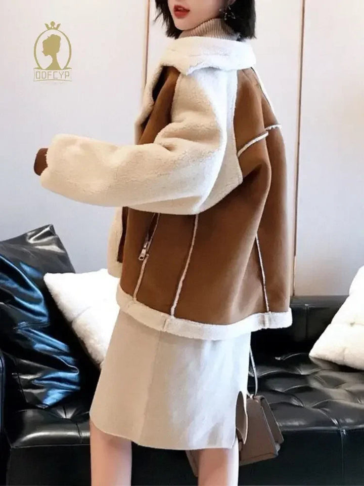 Manteau Hiver Femme Oversize Doublé Moumoute