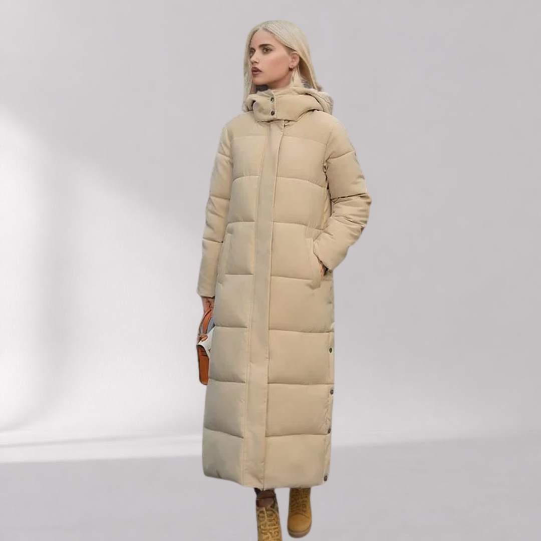 Parka Longue à Capuche Femme – Coupe Cintrée