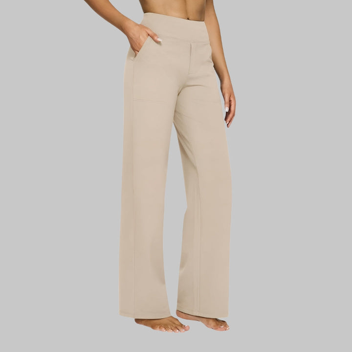 Pantalon Stretch Femme à Taille Large avec Poches