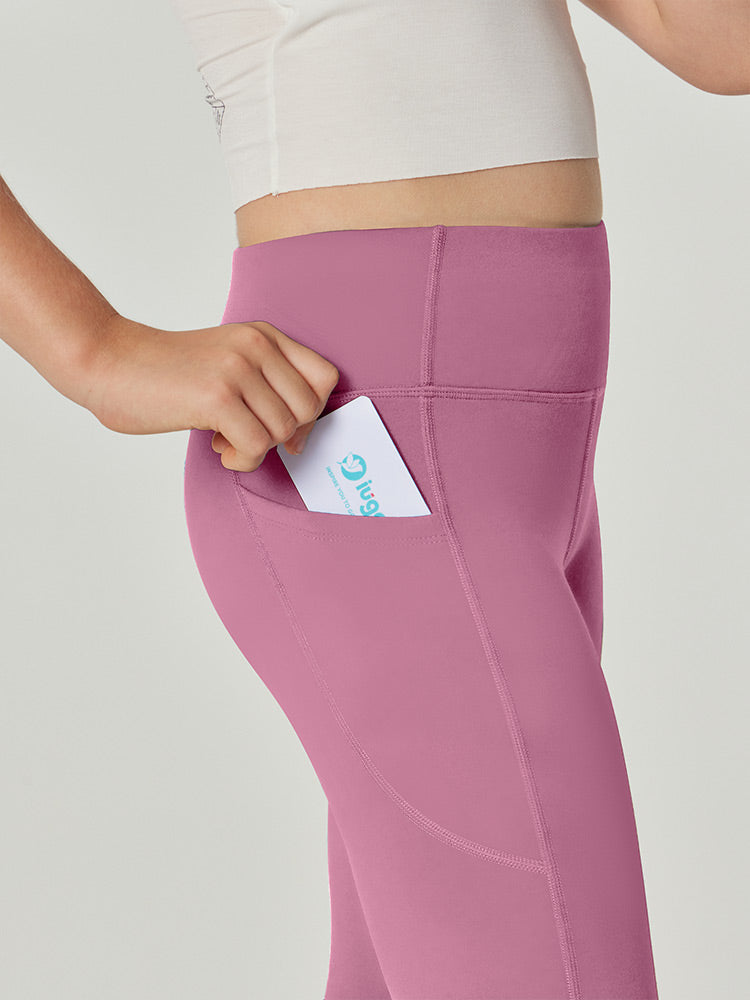 High-Waisted Women's Fleece-Lined Flared Pants with Pockets