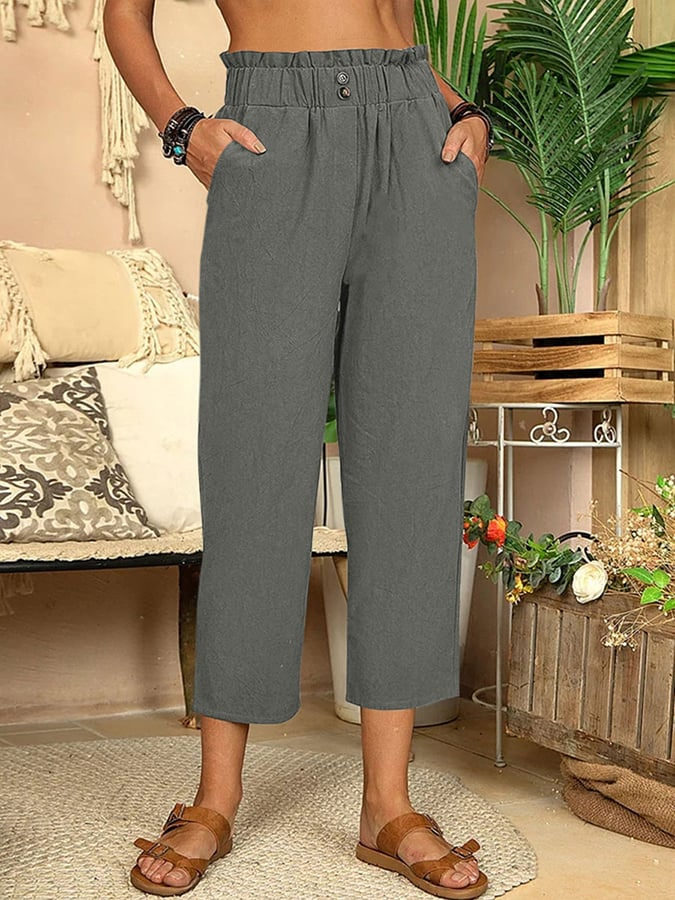 Shayna | Pantalon En Coton Et Lin Pour Femmes