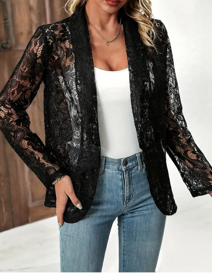 Eloise | Gilet Longue Pour Femmes | Blanc | Noir