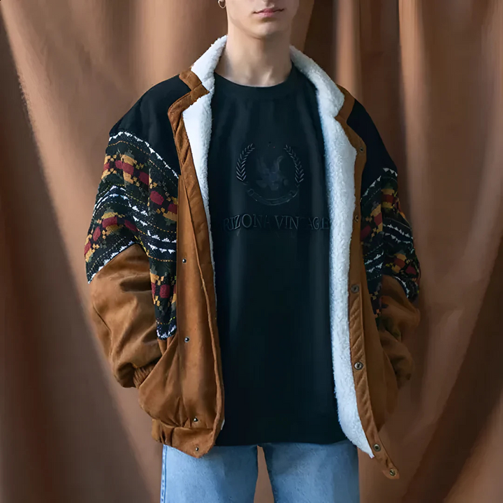Hommes Veste D'hiver Vintage | Bouton En Bas