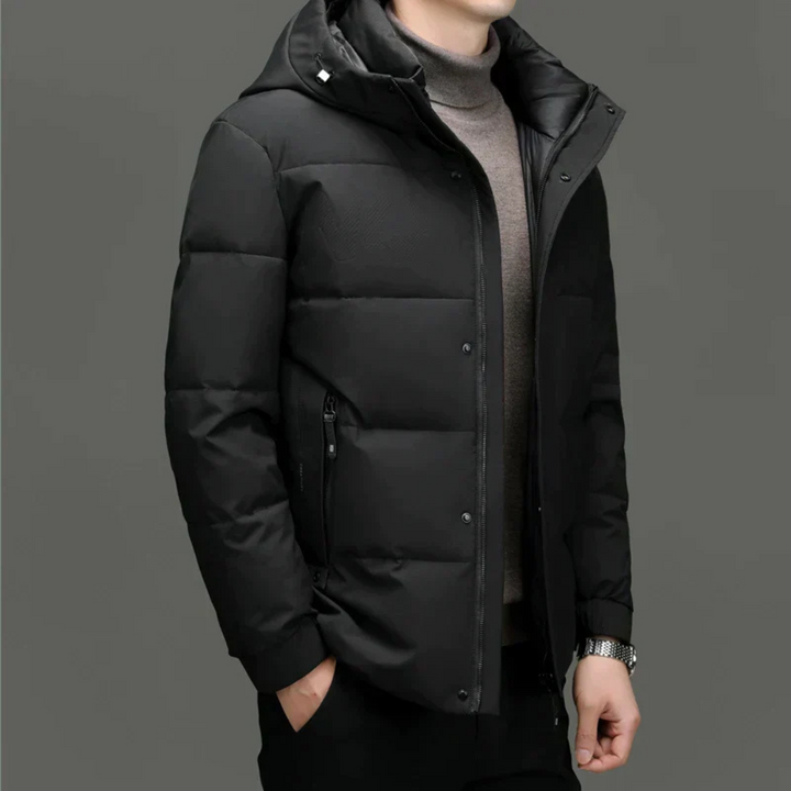 Maxwell | Veste Polaire D'Hiver Pour Homme | Capuche | Blanc | Noir