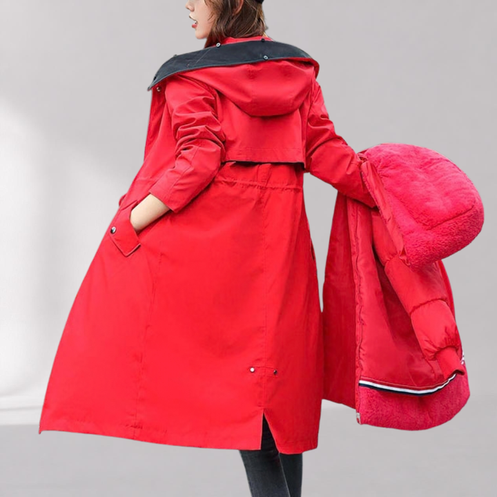 Waterafstotend damesjack met capuchon - afneembare voering & verstelbare taille