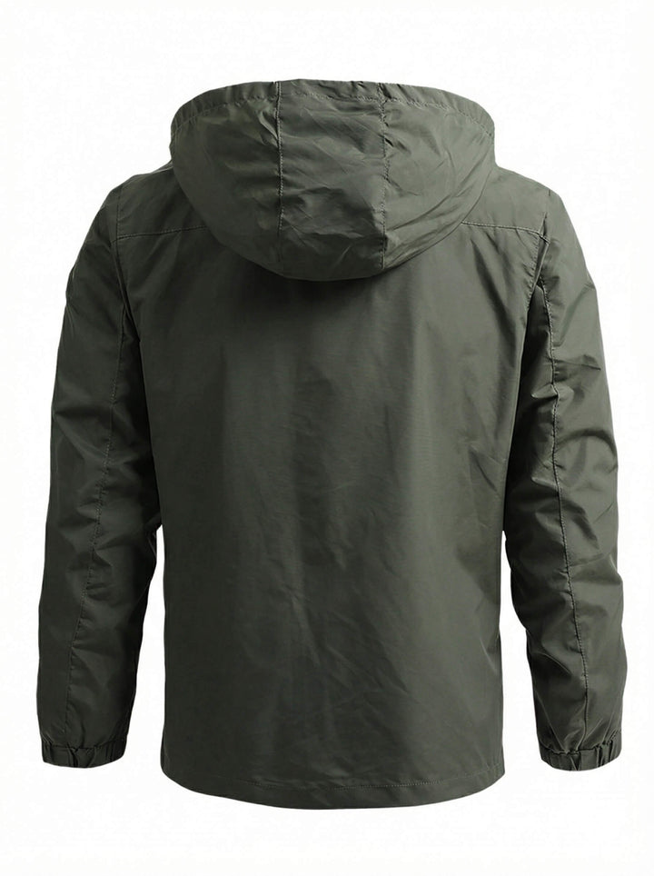 Coupe-Vent Homme Imperméable à Capuche Poche Poitrine
