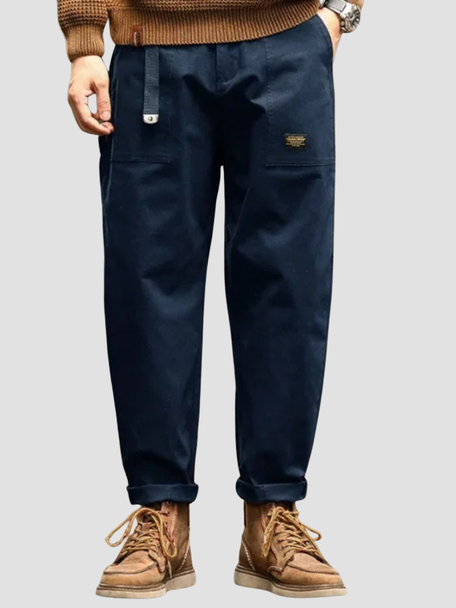 Pantalon Cargo Homme en Coton – Coupe Droite Décontractée