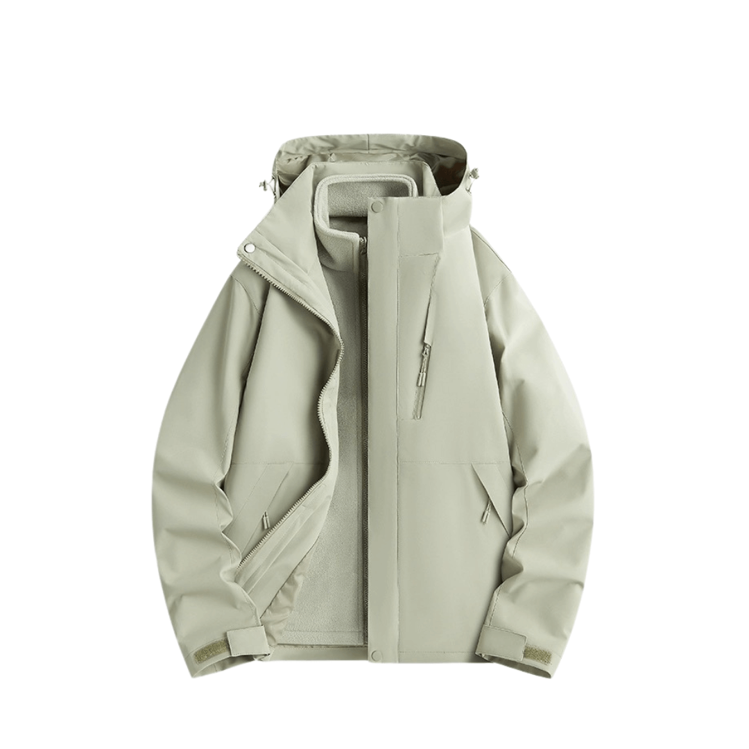 Women's 3-in-1 Waterproof Rain Jacket with Removable Fleece Lining
