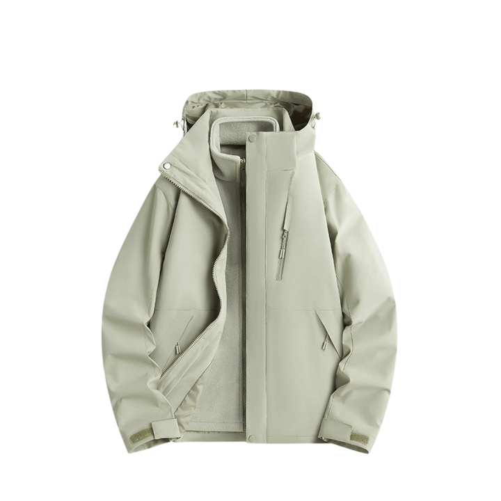 Women's 3-in-1 Waterproof Rain Jacket with Removable Fleece Lining