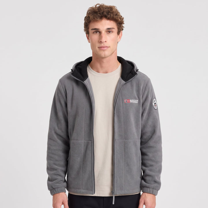 Polaire Homme Coupe-Vent à Capuche Poches Zippées