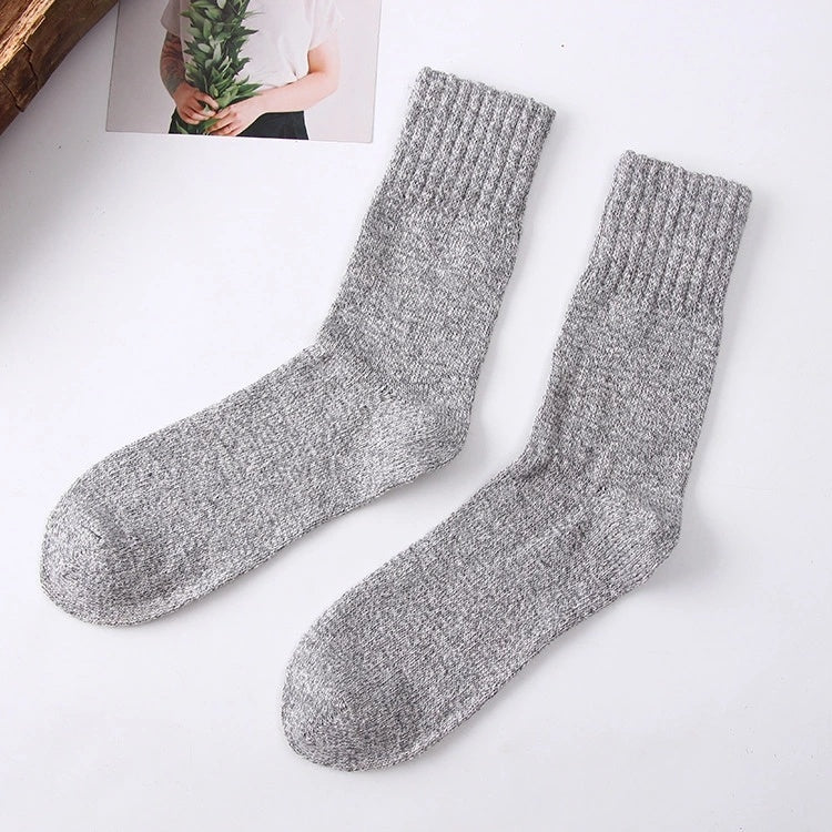 Men's Warm Thermal Ribbed Wool Blend Socks