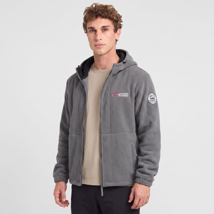 Polaire Homme Coupe-Vent à Capuche Poches Zippées