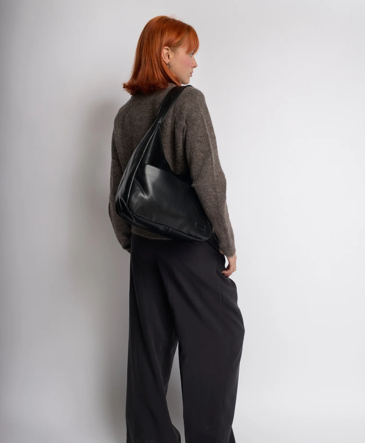 Women's Vegan Leather Hobo Handbag with a Wide Strap