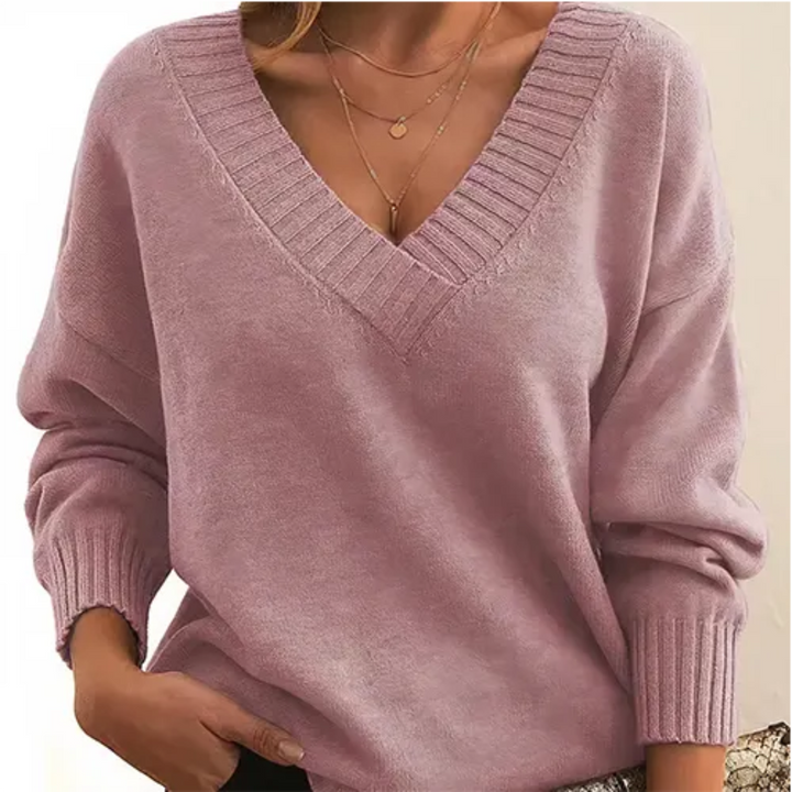 Zia | Pull D'Hiver Col V Pour Femmes