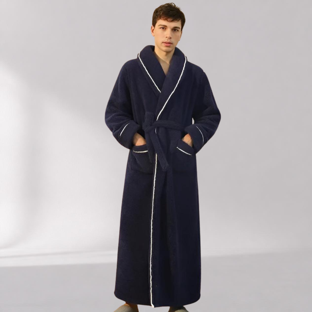 Peignoir Sherpa Unisexe – Col Châle et Ceinture