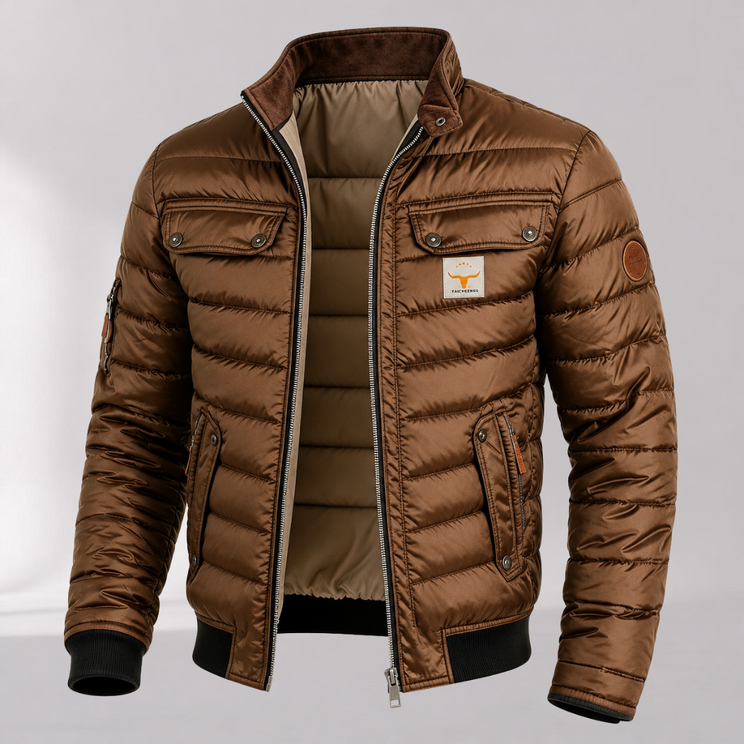 Veste Mi-Saison Style Vintage à Col Montant