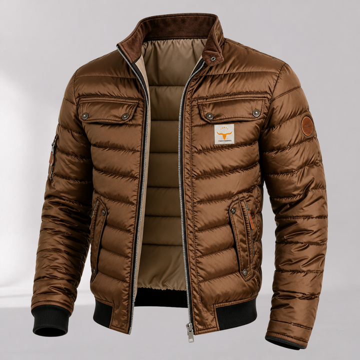 Veste Mi-Saison Style Vintage à Col Montant