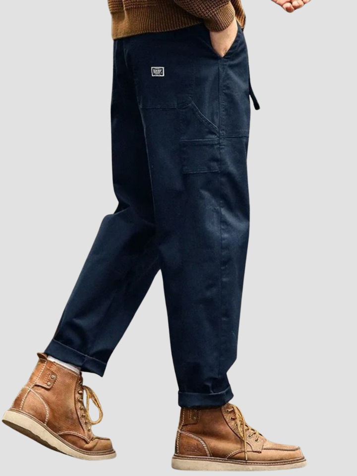 Pantalon Cargo Homme en Coton – Coupe Droite Décontractée